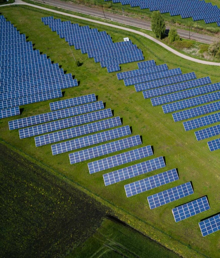 Aerial photo of solar farm